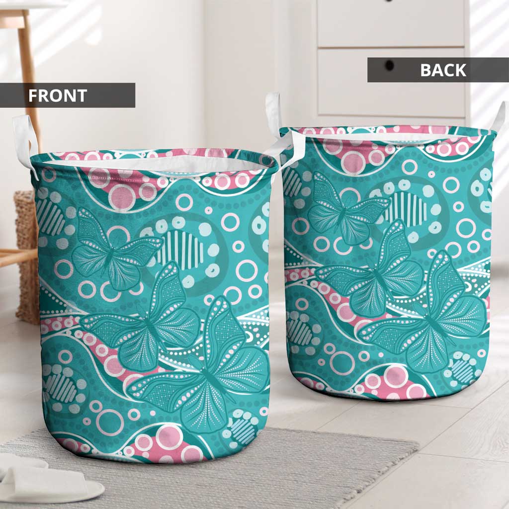 Australia Hereditary Cancer Awareness Laundry Basket Aboriginal Butterflies - Aussie Hoodie