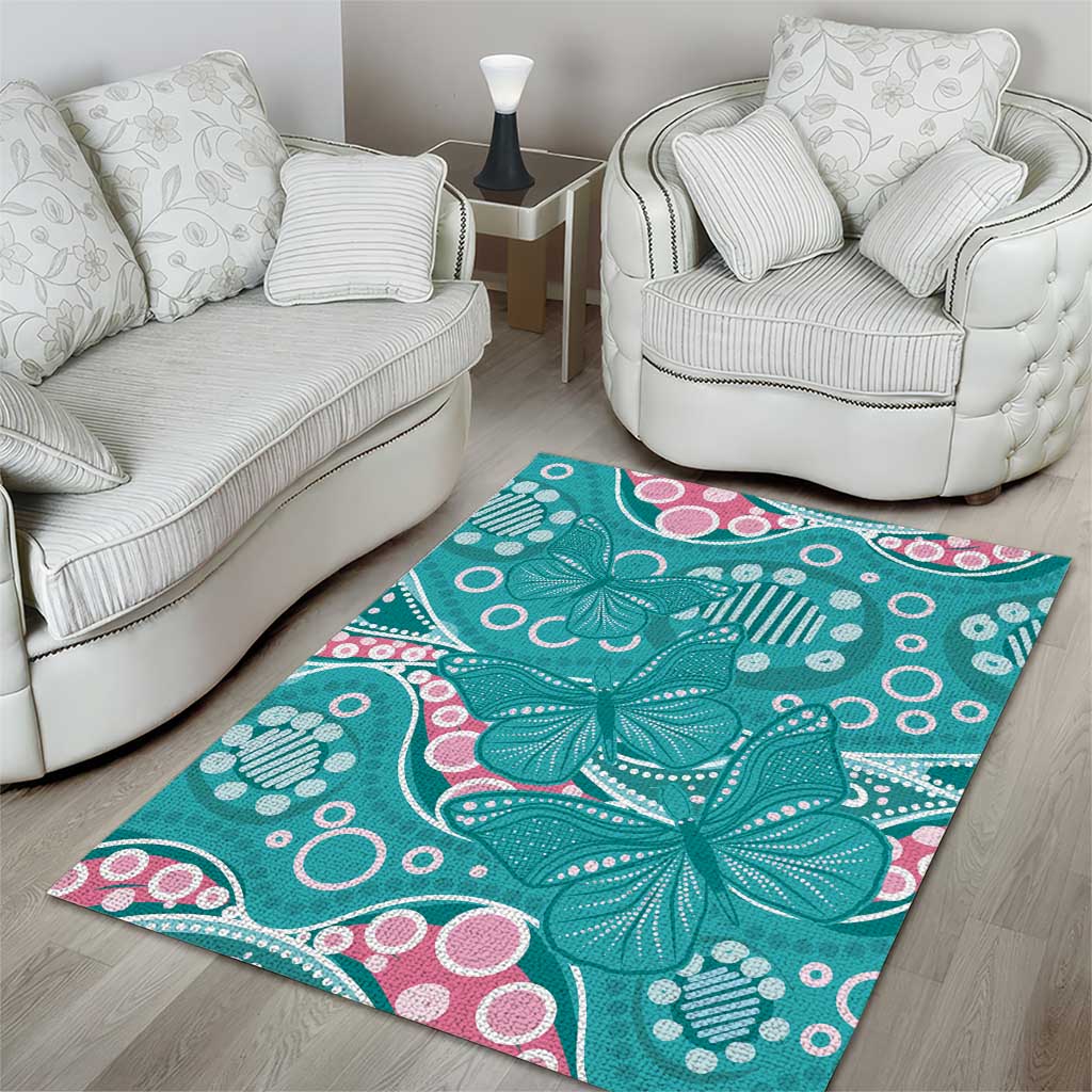 Australia Hereditary Cancer Awareness Area Rug Aboriginal Butterflies - Aussie Hoodie