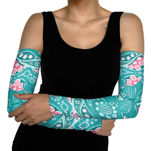 Australia Hereditary Cancer Awareness Arm Sleeves Aboriginal Butterflies - Aussie Hoodie