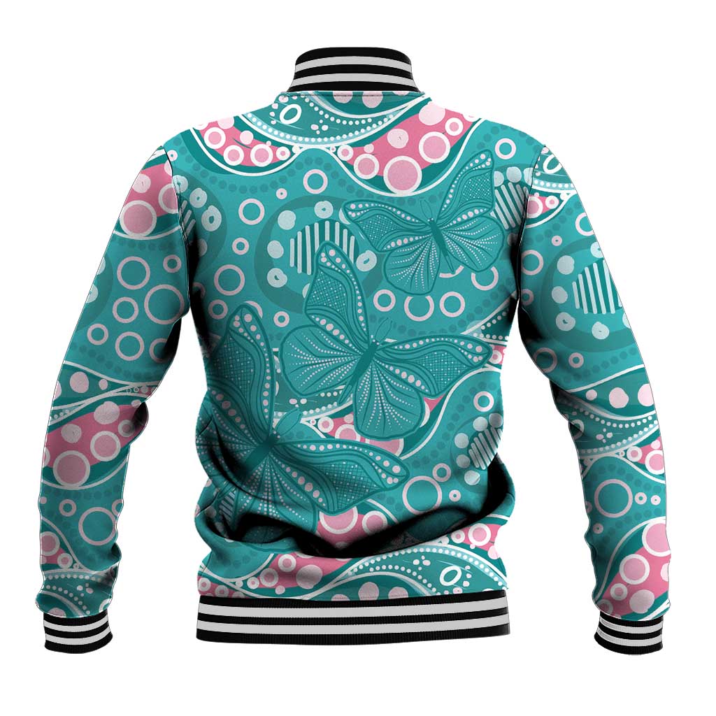 Australia Hereditary Cancer Awareness Baseball Jacket Aboriginal Butterflies - Aussie Hoodie