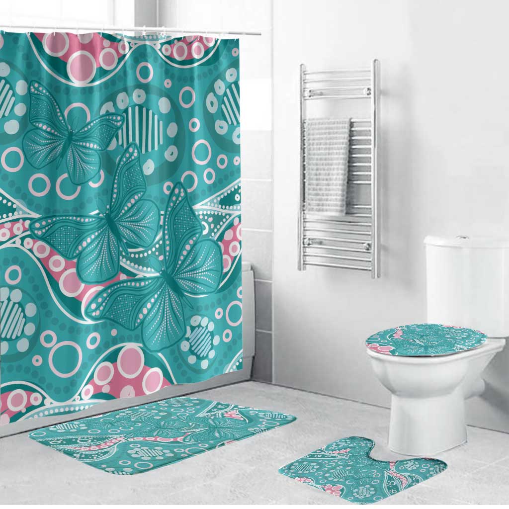 Australia Hereditary Cancer Awareness Bathroom Set Aboriginal Butterflies - Aussie Hoodie