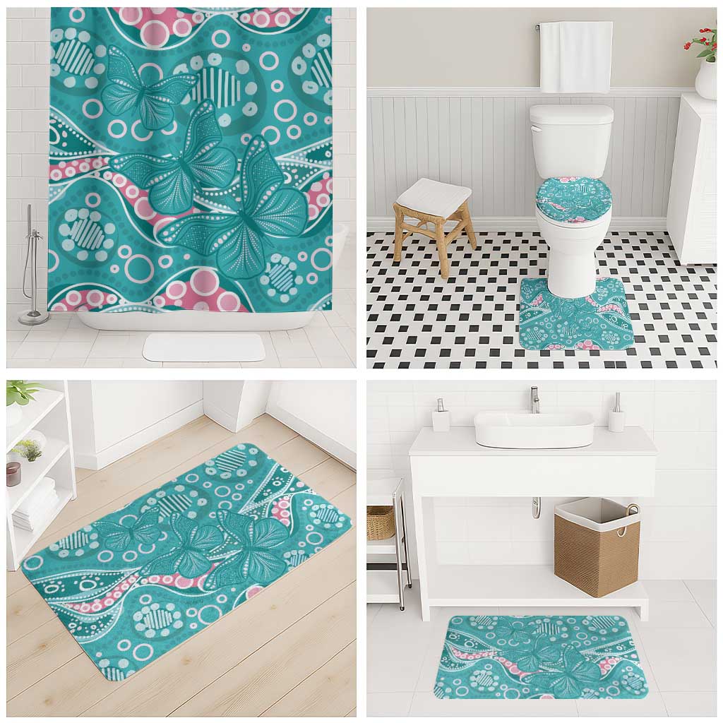 Australia Hereditary Cancer Awareness Bathroom Set Aboriginal Butterflies - Aussie Hoodie