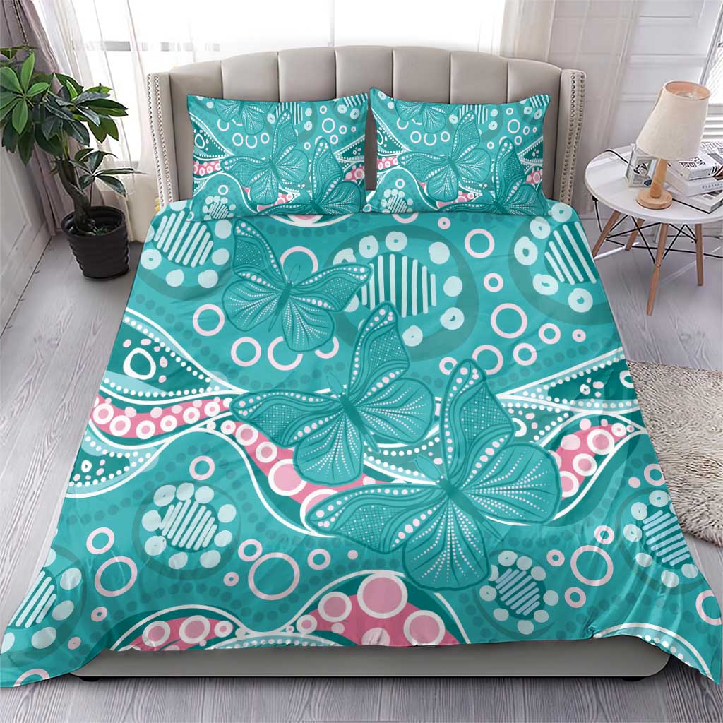 Australia Hereditary Cancer Awareness Bedding Set Aboriginal Butterflies - Aussie Hoodie