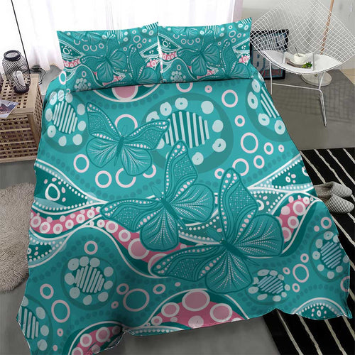 Australia Hereditary Cancer Awareness Bedding Set Aboriginal Butterflies - Aussie Hoodie