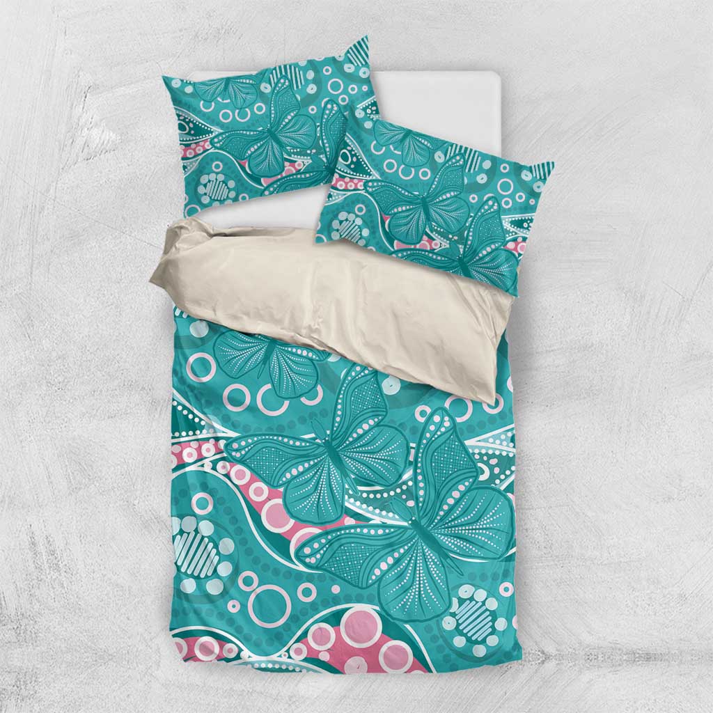 Australia Hereditary Cancer Awareness Bedding Set Aboriginal Butterflies - Aussie Hoodie