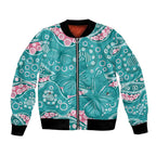 Australia Hereditary Cancer Awareness Bomber Jacket Aboriginal Butterflies - Aussie Hoodie