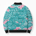 Australia Hereditary Cancer Awareness Bomber Puffer Jacket Aboriginal Butterflies - Aussie Hoodie