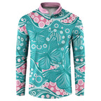Australia Hereditary Cancer Awareness Button Sweatshirt Aboriginal Butterflies - Aussie Hoodie