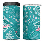 Australia Hereditary Cancer Awareness 4 in 1 Can Cooler Tumbler Aboriginal Butterflies - Aussie Hoodie