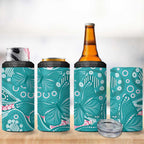 Australia Hereditary Cancer Awareness 4 in 1 Can Cooler Tumbler Aboriginal Butterflies - Aussie Hoodie