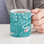 Australia Hereditary Cancer Awareness Ceramic Mug Aboriginal Butterflies - Aussie Hoodie