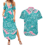 Australia Hereditary Cancer Awareness Couples Matching Summer Maxi Dress and Hawaiian Shirt Aboriginal Butterflies - Aussie Hoodie