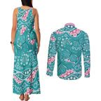 Australia Hereditary Cancer Awareness Couples Matching Tank Maxi Dress and Long Sleeve Button Shirt Aboriginal Butterflies - Aussie Hoodie