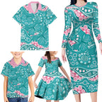Australia Hereditary Cancer Awareness Family Matching Long Sleeve Bodycon Dress and Hawaiian Shirt Aboriginal Butterflies - Aussie Hoodie