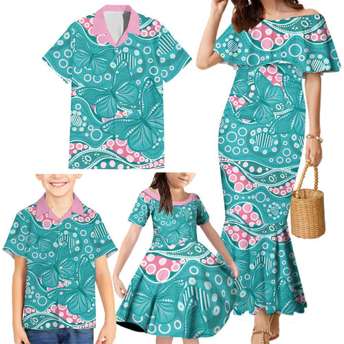Australia Hereditary Cancer Awareness Family Matching Mermaid Dress and Hawaiian Shirt Aboriginal Butterflies - Aussie Hoodie