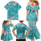 Australia Hereditary Cancer Awareness Family Matching Mermaid Dress and Hawaiian Shirt Aboriginal Butterflies - Aussie Hoodie