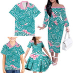 Australia Hereditary Cancer Awareness Family Matching Off The Shoulder Long Sleeve Dress and Hawaiian Shirt Aboriginal Butterflies - Aussie Hoodie