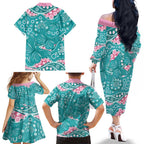 Australia Hereditary Cancer Awareness Family Matching Off The Shoulder Long Sleeve Dress and Hawaiian Shirt Aboriginal Butterflies - Aussie Hoodie
