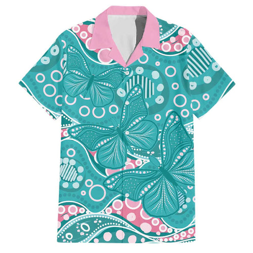Australia Hereditary Cancer Awareness Family Matching Off The Shoulder Long Sleeve Dress and Hawaiian Shirt Aboriginal Butterflies - Aussie Hoodie