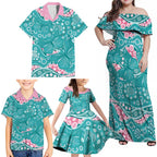 Australia Hereditary Cancer Awareness Family Matching Off Shoulder Maxi Dress and Hawaiian Shirt Aboriginal Butterflies - Aussie Hoodie