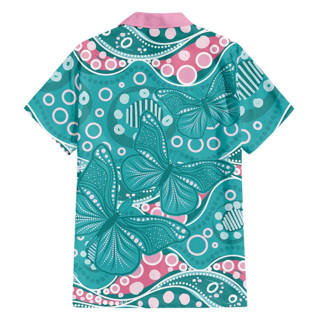 Australia Hereditary Cancer Awareness Family Matching Off Shoulder Maxi Dress and Hawaiian Shirt Aboriginal Butterflies - Aussie Hoodie