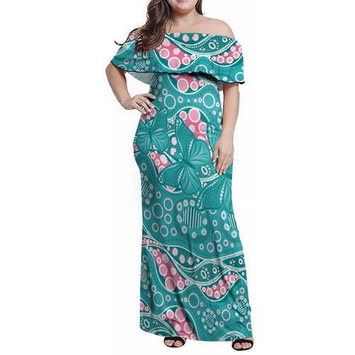 Australia Hereditary Cancer Awareness Family Matching Off Shoulder Maxi Dress and Hawaiian Shirt Aboriginal Butterflies - Aussie Hoodie