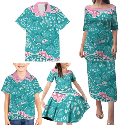 Australia Hereditary Cancer Awareness Family Matching Puletasi and Hawaiian Shirt Aboriginal Butterflies - Aussie Hoodie