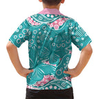 Australia Hereditary Cancer Awareness Family Matching Puletasi and Hawaiian Shirt Aboriginal Butterflies - Aussie Hoodie