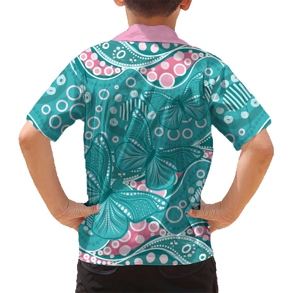 Australia Hereditary Cancer Awareness Family Matching Puletasi and Hawaiian Shirt Aboriginal Butterflies - Aussie Hoodie