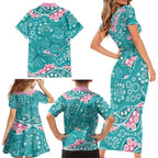 Australia Hereditary Cancer Awareness Family Matching Short Sleeve Bodycon Dress and Hawaiian Shirt Aboriginal Butterflies - Aussie Hoodie