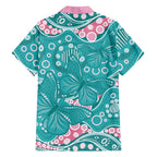 Australia Hereditary Cancer Awareness Family Matching Short Sleeve Bodycon Dress and Hawaiian Shirt Aboriginal Butterflies - Aussie Hoodie