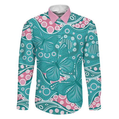 Australia Hereditary Cancer Awareness Family Matching Short Sleeve Bodycon Dress and Hawaiian Shirt Aboriginal Butterflies - Aussie Hoodie