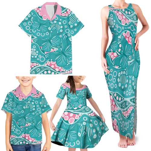 Australia Hereditary Cancer Awareness Family Matching Tank Maxi Dress and Hawaiian Shirt Aboriginal Butterflies - Aussie Hoodie