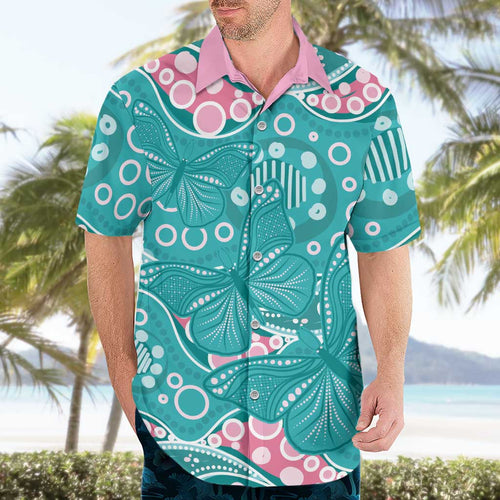 Australia Hereditary Cancer Awareness Hawaiian Shirt Aboriginal Butterflies - Aussie Hoodie