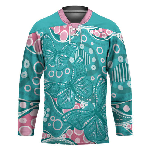 Australia Hereditary Cancer Awareness Hockey Jersey Aboriginal Butterflies - Aussie Hoodie