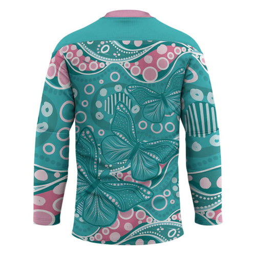 Australia Hereditary Cancer Awareness Hockey Jersey Aboriginal Butterflies - Aussie Hoodie