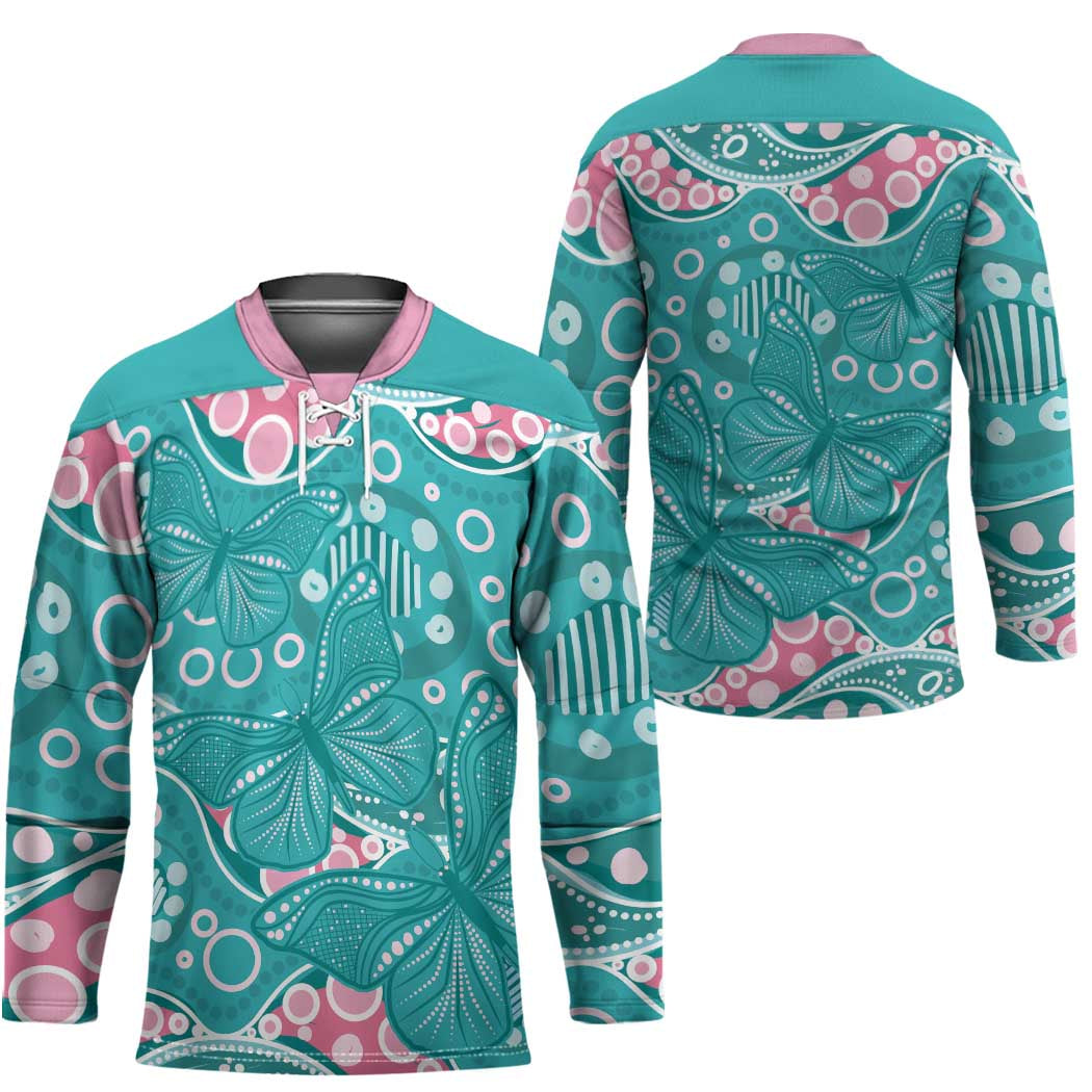 Australia Hereditary Cancer Awareness Hockey Jersey Aboriginal Butterflies - Aussie Hoodie