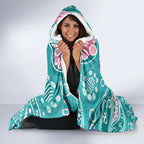 Australia Hereditary Cancer Awareness Hooded Blanket Aboriginal Butterflies - Aussie Hoodie