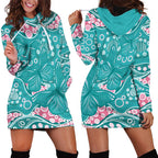 Australia Hereditary Cancer Awareness Hoodie Dress Aboriginal Butterflies - Aussie Hoodie