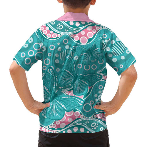 Australia Hereditary Cancer Awareness Kid Hawaiian Shirt Aboriginal Butterflies - Aussie Hoodie