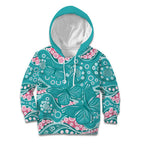 Australia Hereditary Cancer Awareness Kid Hoodie Aboriginal Butterflies - Aussie Hoodie