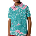 Australia Hereditary Cancer Awareness Kid Polo Shirt Aboriginal Butterflies - Aussie Hoodie