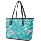 Australia Hereditary Cancer Awareness Leather Tote Bag Aboriginal Butterflies - Aussie Hoodie