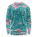 Australia Hereditary Cancer Awareness Long Sleeve Shirt Aboriginal Butterflies - Aussie Hoodie