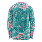 Australia Hereditary Cancer Awareness Long Sleeve Shirt Aboriginal Butterflies - Aussie Hoodie