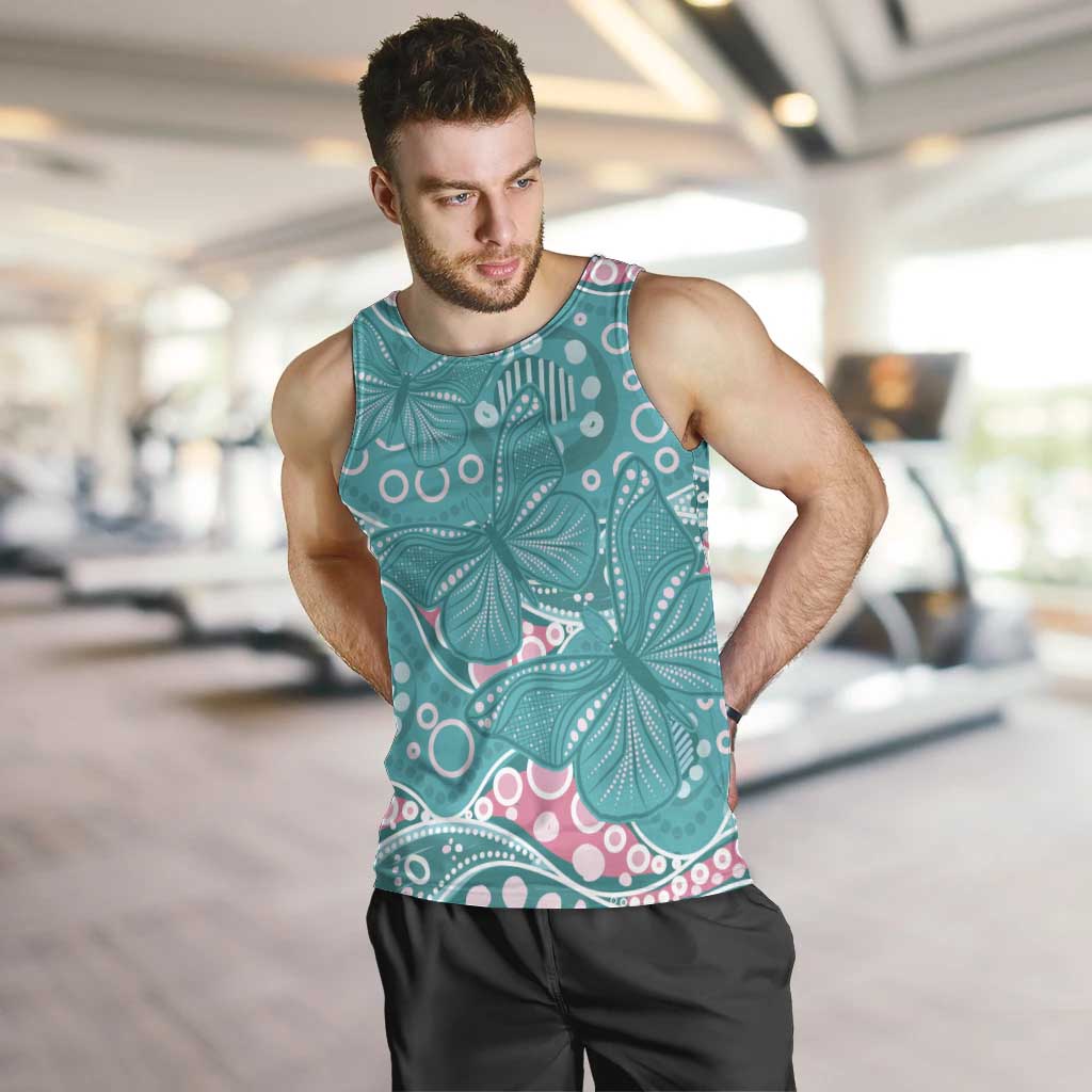 Australia Hereditary Cancer Awareness Men Tank Top Aboriginal Butterflies - Aussie Hoodie