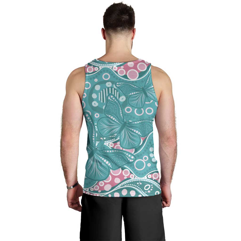 Australia Hereditary Cancer Awareness Men Tank Top Aboriginal Butterflies - Aussie Hoodie