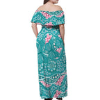 Australia Hereditary Cancer Awareness Off Shoulder Maxi Dress Aboriginal Butterflies - Aussie Hoodie