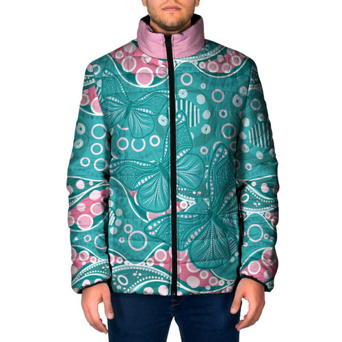 Australia Hereditary Cancer Awareness Padded Jacket Aboriginal Butterflies - Aussie Hoodie