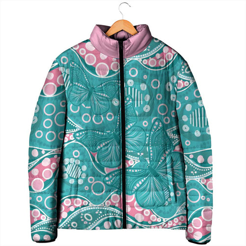 Australia Hereditary Cancer Awareness Padded Jacket Aboriginal Butterflies - Aussie Hoodie